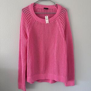 Talbots Sweater‎ Women's XL Pink Open Knit Long Sleeve Casual Top